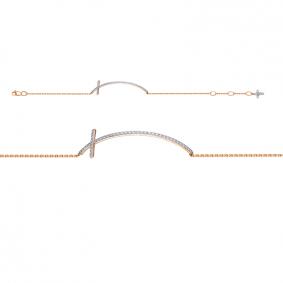 Золотой браслет-крест КЮЗ Del'ta с фианитом D0154837 D0154837 фото