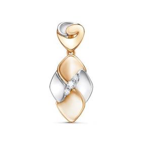 Золотая подвеска КЮЗ Del'ta D0300274 с фианитом D0300274 фото