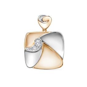 Золотая подвеска КЮЗ Del'ta D0300275 с фианитом D0300275 фото
