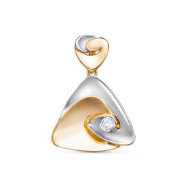 Золотая подвеска КЮЗ Del'ta D0300278 с фианитом D0300278 фото