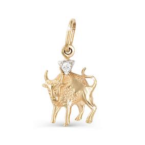 Золотая подвеска КЮЗ Del'ta D030038 с фианитом D030038 фото