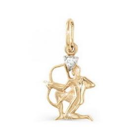 Золотая подвеска КЮЗ Del'ta D030040 с фианитом D030040 фото