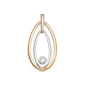 Золотая подвеска КЮЗ Del'ta D0300409 с фианитом D0300409 фото