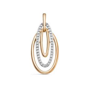 Золотая подвеска КЮЗ Del'ta D0300412 с фианитом D0300412 фото