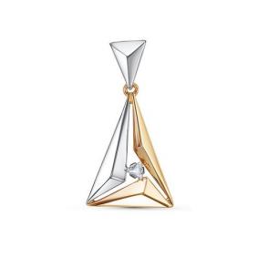 Золотая подвеска КЮЗ Del'ta D0300496 с фианитом D0300496 фото