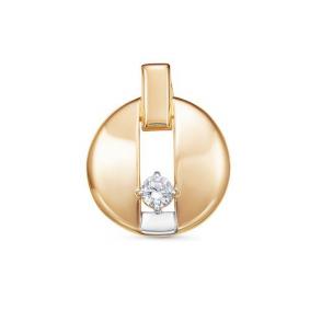 Золотая подвеска КЮЗ Del'ta D0300512 с фианитом D0300512 фото