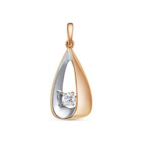 Золотая подвеска КЮЗ Del'ta D0300520 с фианитом D0300520 фото