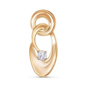 Золотая подвеска КЮЗ Del'ta D0300543 с фианитом D0300543 фото