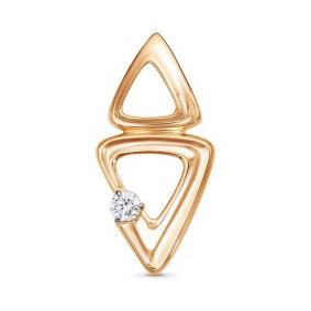 Золотая подвеска КЮЗ Del'ta D0300566 с фианитом D0300566 фото