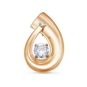 Золотая подвеска КЮЗ Del'ta D0300606 с фианитом D0300606 фото