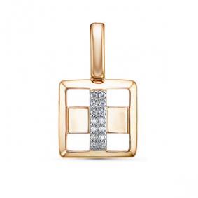 Золотая подвеска КЮЗ Del'ta D0300715 с фианитом D0300715 фото