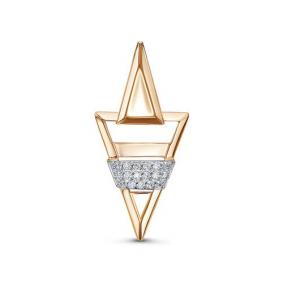 Золотая подвеска КЮЗ Del'ta D0300726 с фианитом D0300726 фото