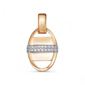 Золотая подвеска КЮЗ Del'ta D0300739 с фианитом D0300739 фото