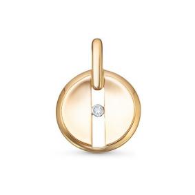 Золотая подвеска КЮЗ Del'ta D0300744 с фианитом D0300744 фото
