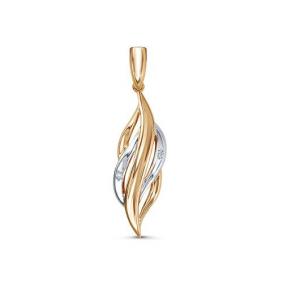 Золотая подвеска КЮЗ Del'ta D0300823 с фианитом D0300823 фото