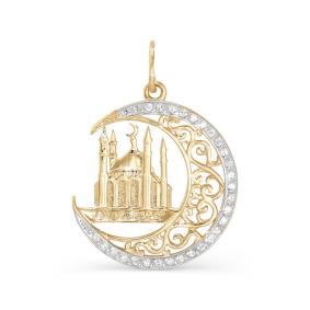 Золотая подвеска КЮЗ Del'ta D030096 с фианитом D030096 фото