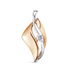 Золотая подвеска КЮЗ Del'ta D0301226 с фианитом D0301226 фото