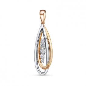 Золотая подвеска КЮЗ Del'ta D0301696 с фианитом D0301696 фото