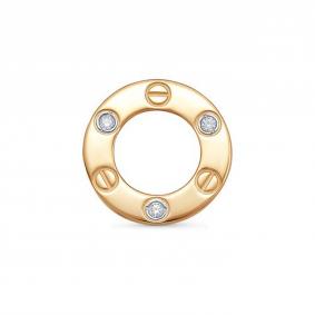 Золотая подвеска КЮЗ Del'ta D0302603 с фианитом D0302603 фото