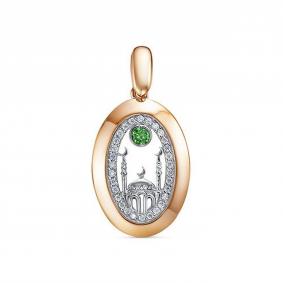 Золотая подвеска КЮЗ Del'ta D0302659 с фианитом D0302659 фото