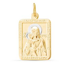 Золотая подвеска-иконка Божией Матери Владимирская КЮЗ Del'ta D030278 D030278 фото