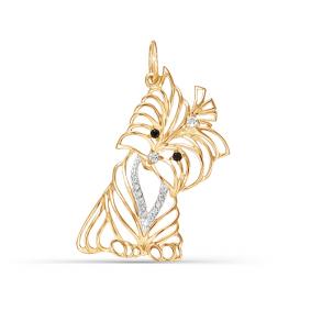 Золотая подвеска КЮЗ Del'ta D030306 с фианитом D030306 фото
