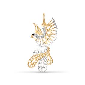 Золотая подвеска КЮЗ Del'ta D030308 с фианитом D030308 фото