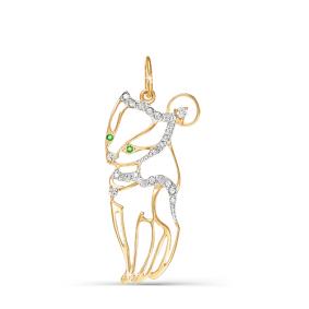 Золотая подвеска КЮЗ Del'ta D030315 с фианитом D030315 фото