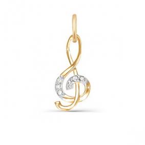 Золотая подвеска КЮЗ Del'ta D030317 с фианитом D030317 фото