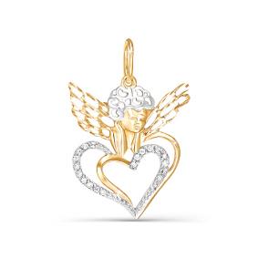 Золотая подвеска КЮЗ Del'ta D030320 с фианитом D030320 фото