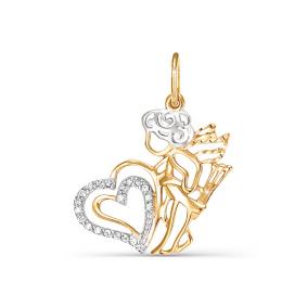 Золотая подвеска КЮЗ Del'ta D030322 с фианитом D030322 фото