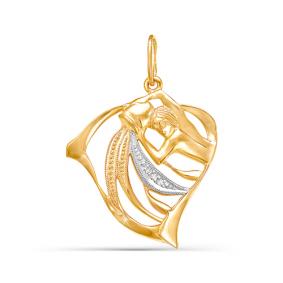 Золотая подвеска КЮЗ Del'ta D030338 с фианитом D030338 фото