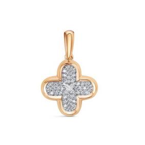 Золотая подвеска КЮЗ Del'ta D0303405 с фианитом D0303405 фото