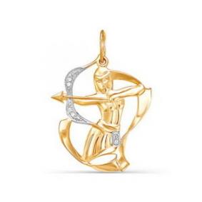 Золотая подвеска КЮЗ Del'ta D030341 с фианитом D030341 фото