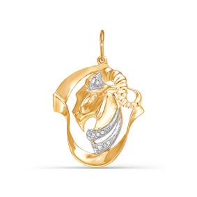 Золотая подвеска КЮЗ Del'ta D030343 с фианитом D030343 фото