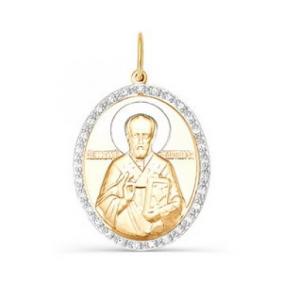 Золотая подвеска КЮЗ Del'ta D030367 с фианитом D030367 фото