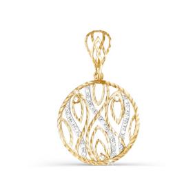 Золотая подвеска КЮЗ Del'ta D030368 с фианитом D030368 фото