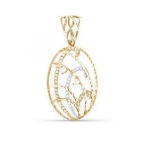 Золотая подвеска КЮЗ Del'ta D030369 с фианитом D030369 фото