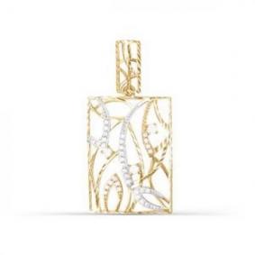 Золотая подвеска КЮЗ Del'ta D030375 с фианитом D030375 фото