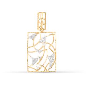 Золотая подвеска КЮЗ Del'ta D030376 с фианитом D030376 фото