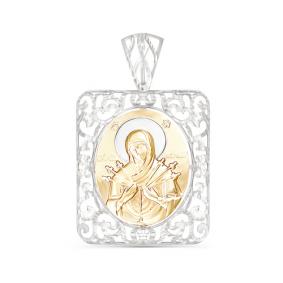 Золотая подвеска-иконка Божией Матери Семистрельная КЮЗ Del'ta D030398 D030398 фото