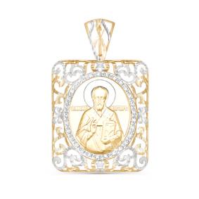 Золотая подвеска КЮЗ Del'ta D030406 с фианитом D030406 фото