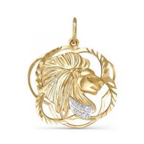 Золотая подвеска КЮЗ Del'ta D030420 с фианитом D030420 фото