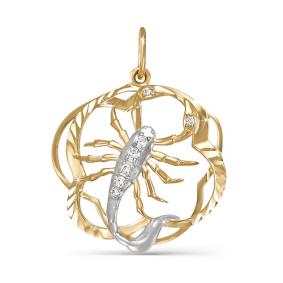 Золотая подвеска КЮЗ Del'ta D030421 с фианитом D030421 фото