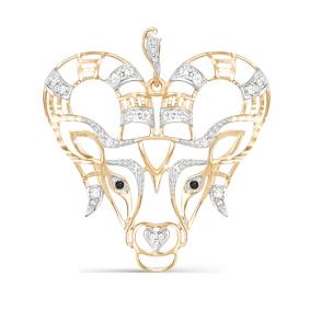 Золотая подвеска Знак зодиака Козерог КЮЗ Del'ta с фианитом D030433 D030433 фото