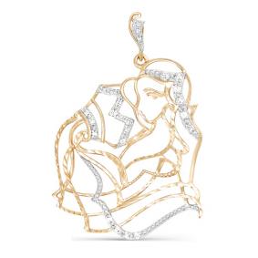 Золотая подвеска Знак зодиака Водолей КЮЗ Del'ta с фианитом D030436 D030436 фото