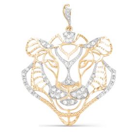 Золотая подвеска Знак зодиака Лев КЮЗ Del'ta с фианитом D030438 D030438 фото