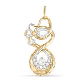 Золотая подвеска КЮЗ Del'ta D030451 с фианитом D030451 фото