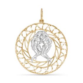 Золотая подвеска Знак зодиака Близнецы КЮЗ Del'ta D030457 D030457 фото