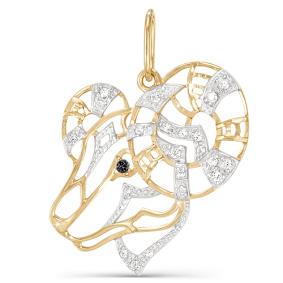 Золотая подвеска Знак зодиака Овен КЮЗ Del'ta с фианитом D030476 D030476 фото